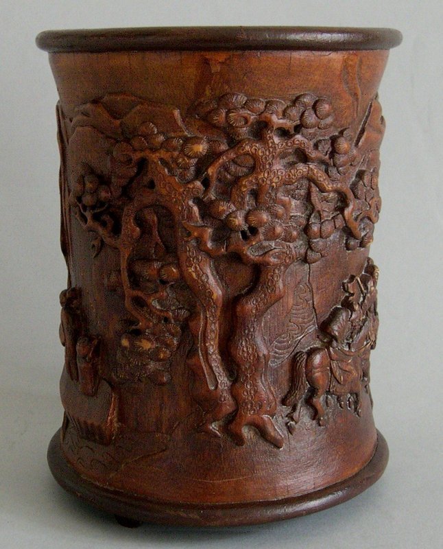 Chinese bamboo brush pot bitong