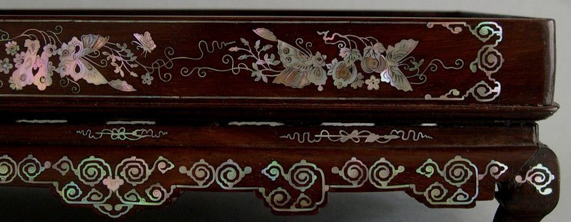Chinese scholar's tray inlaid with mother of pearl