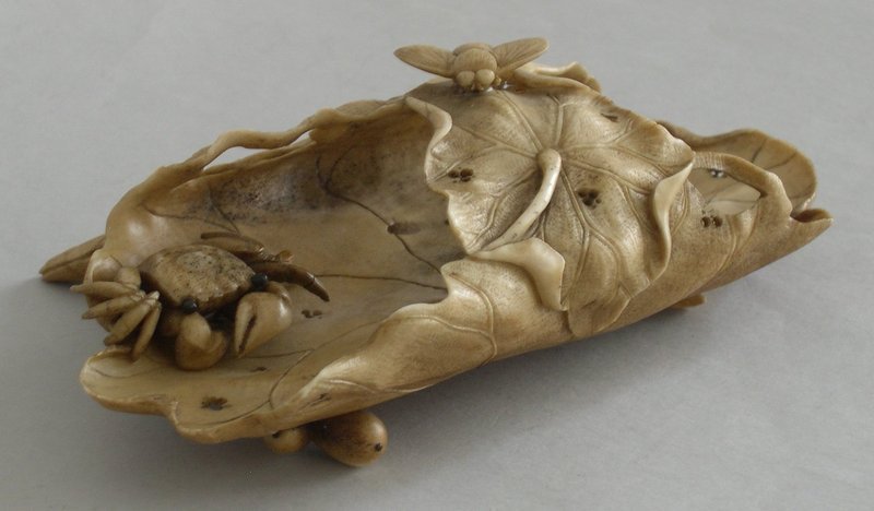 Japanese stag antler carving of lotus petals
