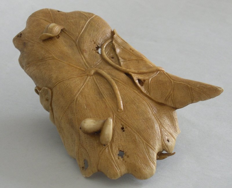 Japanese stag antler carving of lotus petals