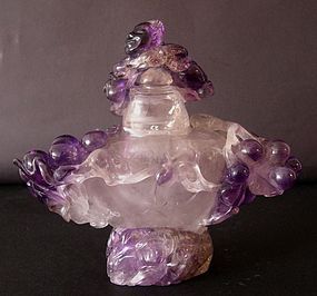 Chinese amethyst vase squirrel and vines