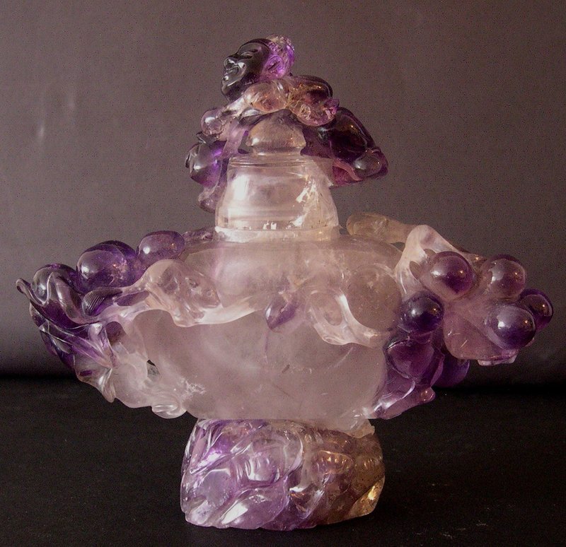 Chinese amethyst vase squirrel and vines