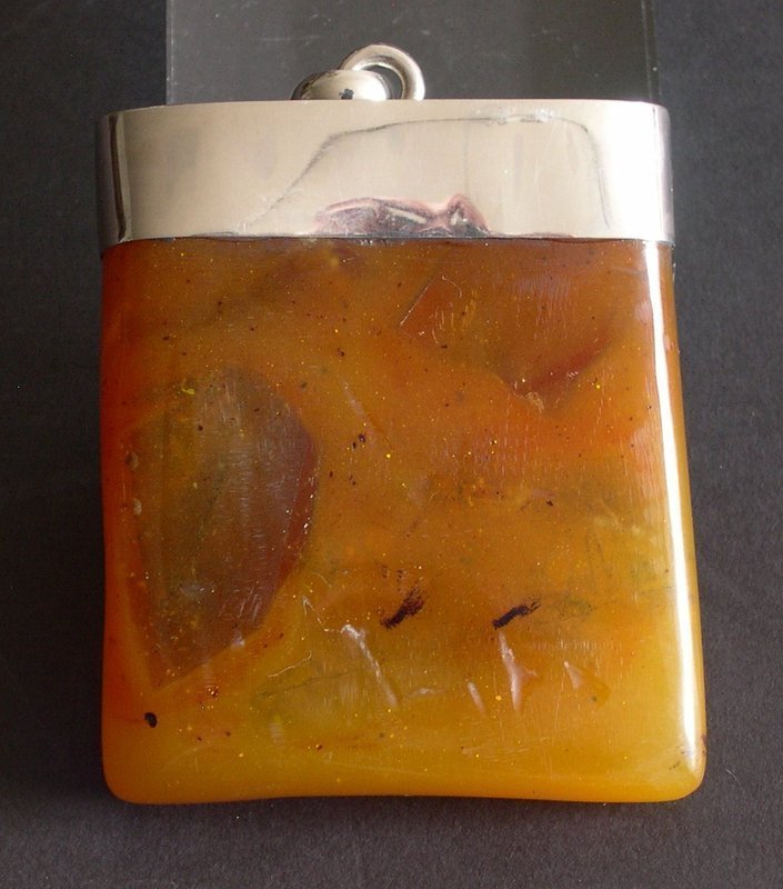 Natural butterscotch amber plaque pendant