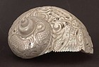 Chinese antique pearl shell carved and pierced