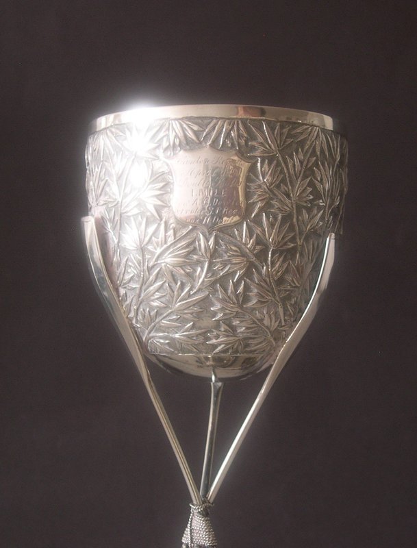 Chinese silver goblet dated 1890