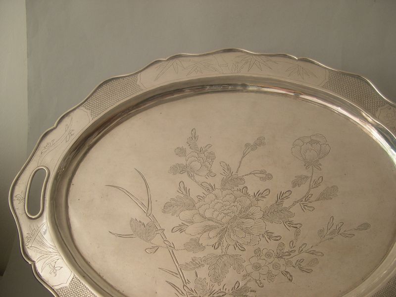 Chinese silver tray