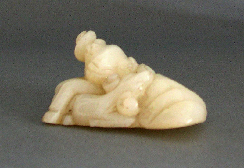nephrite jade of a ram Chinese carving