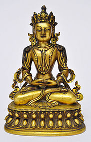 A Sino-Tibetan Gilt Bronze Amitayus