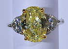 A 4.11 ct Fancy Yellow Natural Diamond Ring