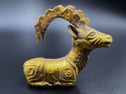 Central Asian Ancient Bactria Achaemenid Gold Antique Ibex Goat Figure