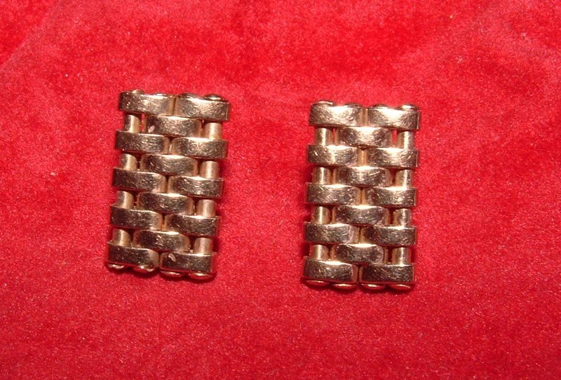 14K Rose Gold Retro Earrings c1940s