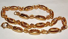 Victorian 14K Gold Bookchain Watch Chain Necklace c1880