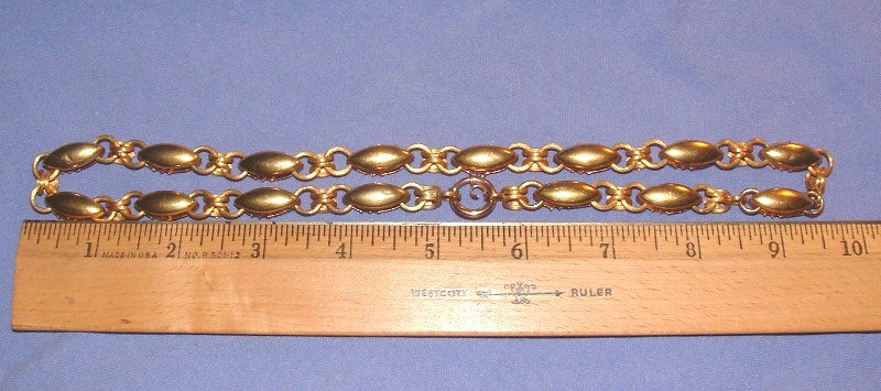 Victorian 14K Gold Bookchain Watch Chain Necklace c1880