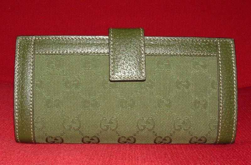 Authentic Gucci Green Guccisima Leather Wallet NEW