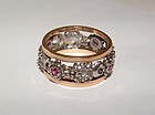 Vintage 14K Gold Garnet Eternity Ring c.1940s