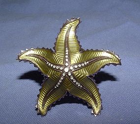 Ivar Holt/David Andersen Silver Enamel Starfish Pin