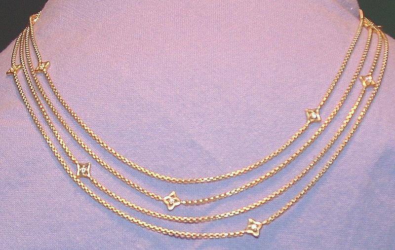 18K Yellow Gold Diamond Long Chain 79 Inches Long