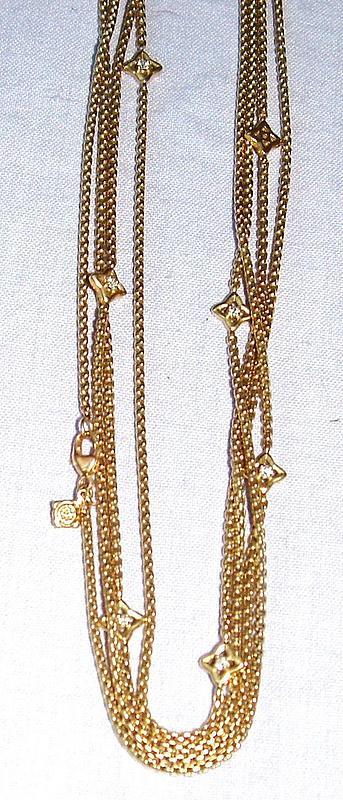 18K Yellow Gold Diamond Long Chain 79 Inches Long