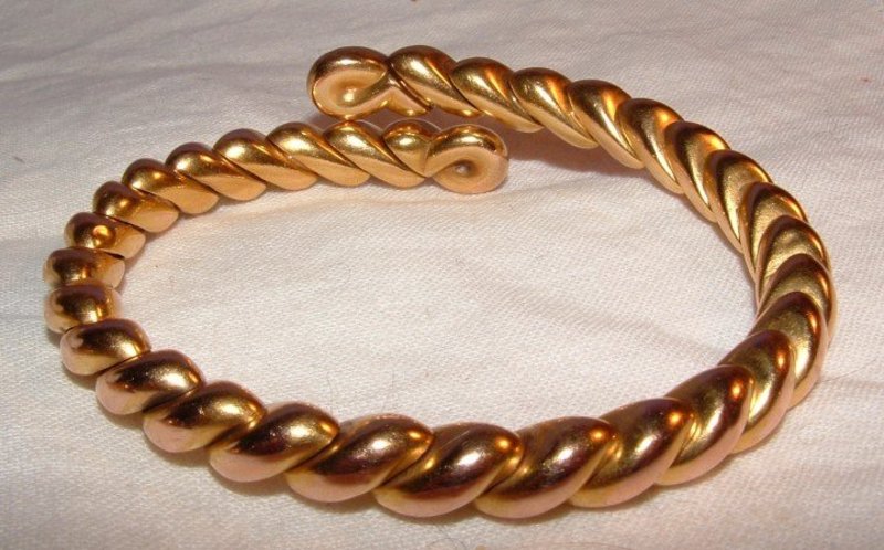 14K Yellow Gold Deco Flexible Snake Bracelet