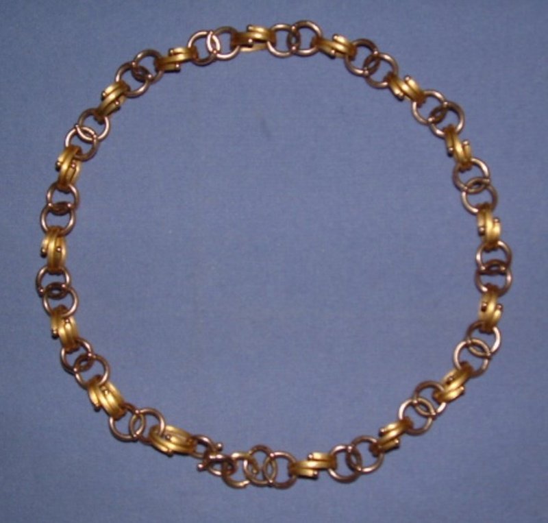 Rose and Yellow Gold Bookchain Necklace 18&quot;