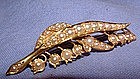 Art Nouveau 18K Yellow Gold Pearl Brooch