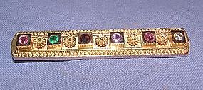 Etruscan 14K Yellow Gold Diamond "REGARD" Bar Pin