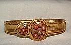 Victorian 18CT Gold Coral Etruscan Slide Bracelet
