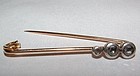 14K Yellow Gold Rosecut Diamond Kilt or Tie Pin