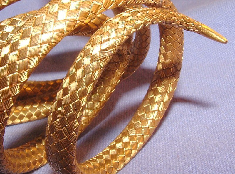 Victorian Gold Flexible Snake Bracelet