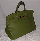 Authentic Hermes Birkin Green Togo Leather Bag 40cm