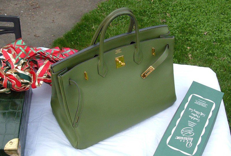 Authentic Hermes Birkin Green Togo Leather Bag 40cm