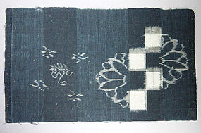 Kasuri Indigo Textile Remnant, Japan, Meiji Era