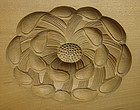 Kashigata, Wooden Sweet Mold, Chrysanthemum Motif