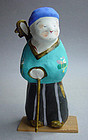 Miharu Hariko Papier-mache Doll, Lute (Biwa) Player