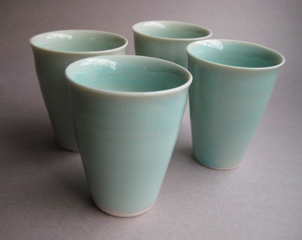 Sake/Whisky/Tea Cups, Porcelain; by Hanako Nakazato