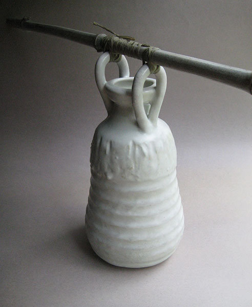 White Shino Vase, by Sachiko Furuya