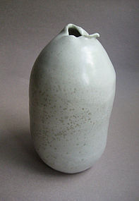 Vase, White Shino Glaze, Sachiko Furuya