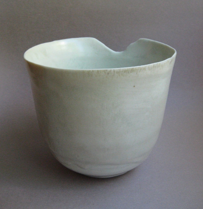 Bowl, White Shino Glaze; by Sachiko Furuya