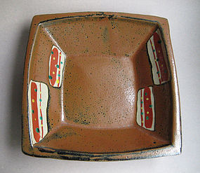 Square Dish, Mashiko-yaki; Munetoshi Tagami