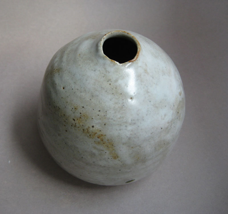 Vase, White Shino Glaze, Sachiko Furuya