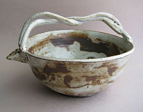 Braid-handled Bowl for Sake, Flowers, Food; Sachiko Furuya