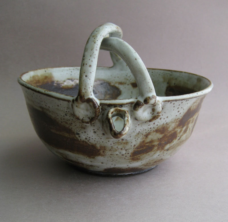 Braid-handled Bowl for Sake, Flowers, Food; Sachiko Furuya