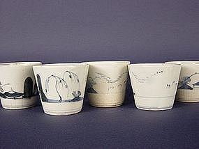 Soba Choko (Noodle Cups),Early Meiji Era, 5 pcs.