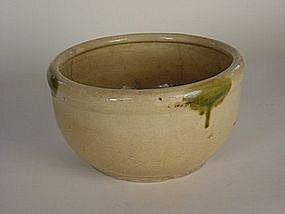Seto ware "konebachi" kneading bowl, Meiji Era