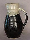 Mashiko Yaki, Black Glaze Pitcher, ca. 1965