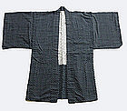 Kasuri Haori; Indigo-dyed Ikat Woven Kimono Over Jacket
