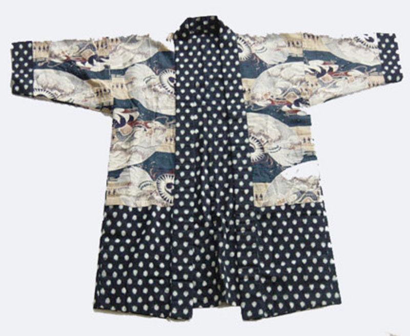 Kasuri Boy's Kimono, 47 Ronin Pattern Lining, Japan