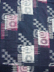 Kasuri Futonji; Indigo-dyed, Ikat Woven Bed Cover