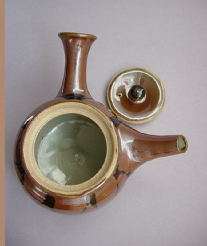 Mashiko Teapot, Kyusu, Kaki glaze