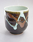 Mashiko Tea Cup, Yunomi, Kaki-Black Glaze, Hand-thrown